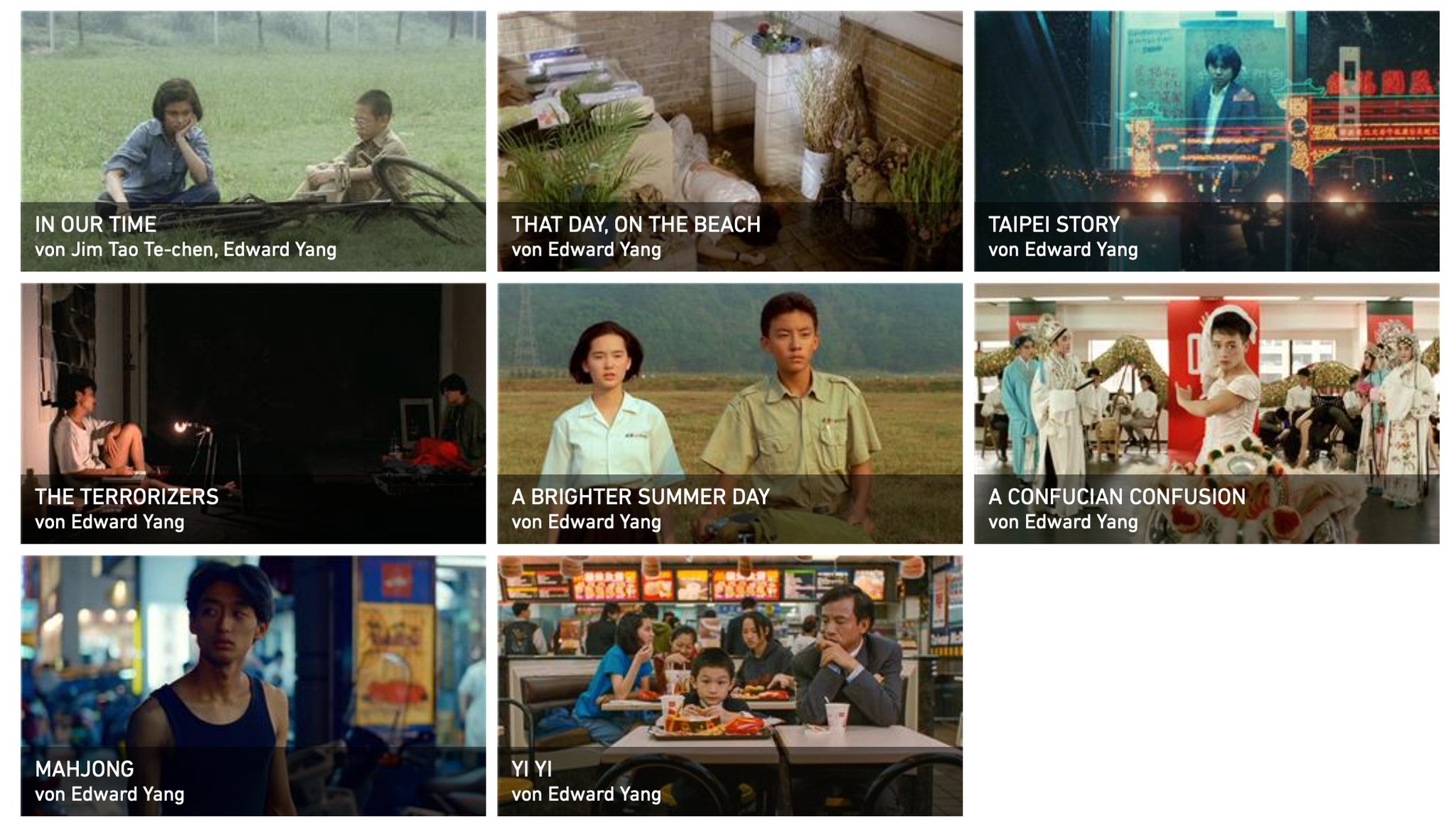 Director Edward Yang Films (20+ showings) 楊德昌電影回顧展